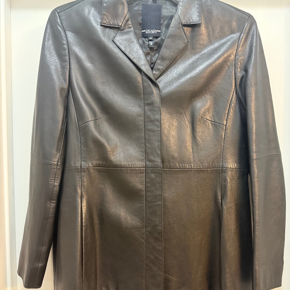 Escada Sport Leather Jacket, Vintage, Size 40, Made in Poland